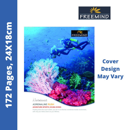 Freemind Notebook - 3 in 1 Ruling (SL, 4L, Sq 0.5") , 172 Pages, 24X18cm (700110)