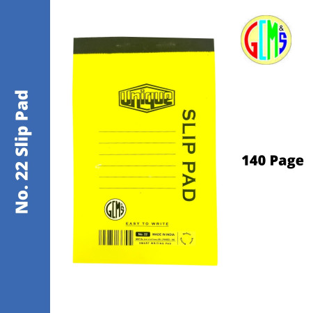 Unique Writing Slip Pad No. 22 - 140 Pages