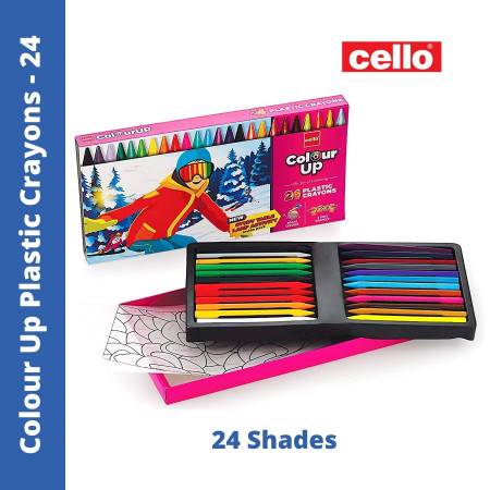 Cello Colour Up Plastic Crayons - 24