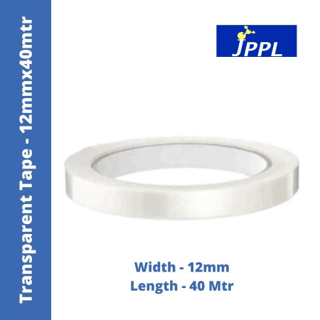 JPPL Solid Hold Transparent Tape - 12mmx40mtr