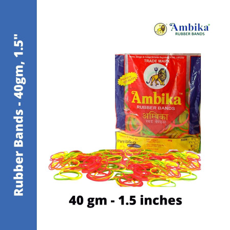 Ambika Rubber Bands - 40 gm, 1.5 inches