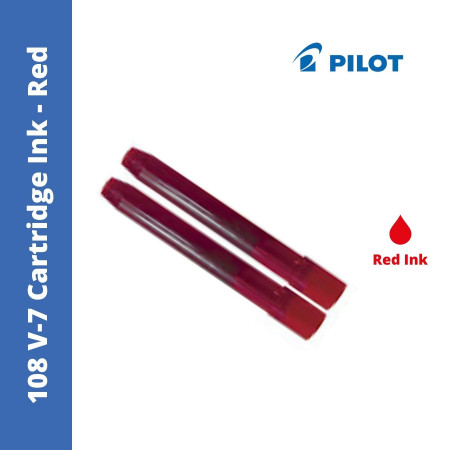 Pilot 108 V5/V7 Cartridge Ink - Red, Pack of 10