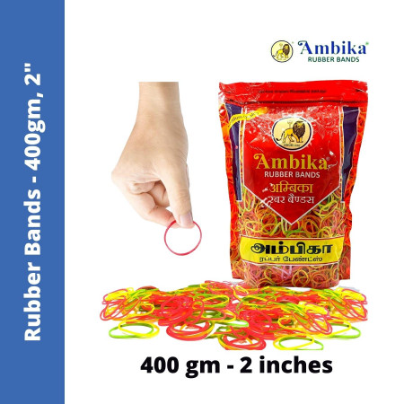 Ambika Rubber Bands - 400 gm, 2 inches