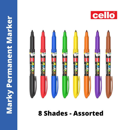 Cello Marky Permanent Marker Assorted - 8 Shades