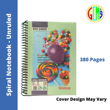 Dyscover A4 Notebook - Spiral, Unruled, 380 Pages