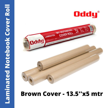 Oddy Laminated Notebook Cover Roll - Brown Cover, 13.5''x5 mtr (BCR-01)