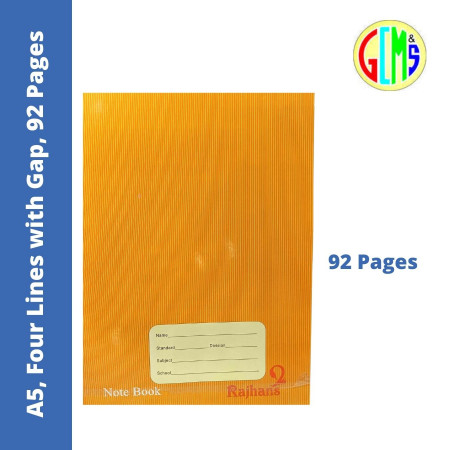 Rajhans A5 Four Lines with Gap Notebook - 92 Pages