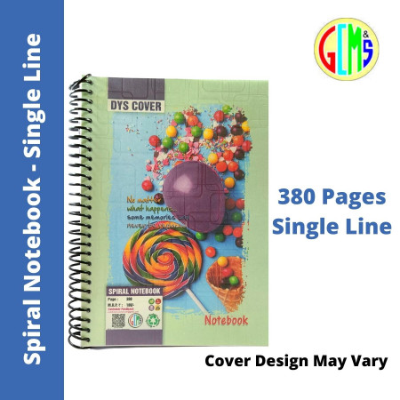 Dyscover A4 Notebook - Spiral, Single Line, 380 Pages
