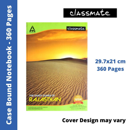 Classmate Case Bound A4 Notebook - 360 Pages, 29.7x21 cm (02000327)