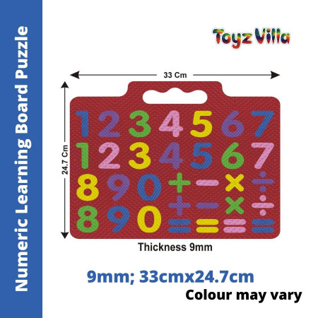 ToyzVilla Numeric Learning Board Puzzle (Size: 33cm X 24.7cm)