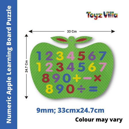 ToyzVilla Apple Shape Numeric Learning Board Puzzle (Size: 33cm X 24.7cm)