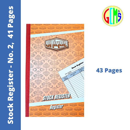 Unique Stock Case Bound Register - No. 1, 43 Pages
