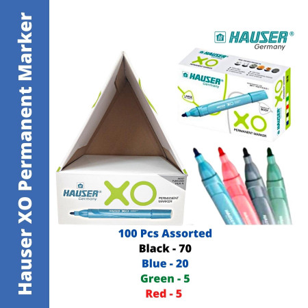 Hauser XO Permanent Marker - Assorted Pack of 100Pcs.