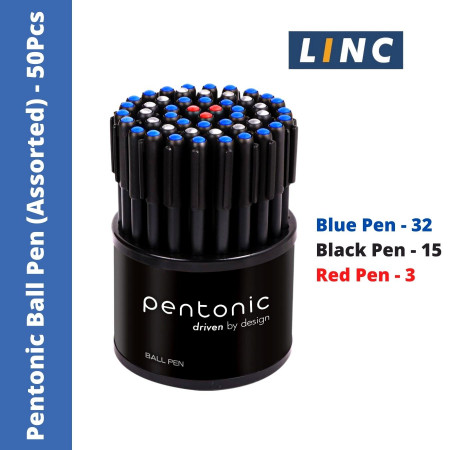 Pentonic Ball Pen Tumbler Assorted - 50 Pcs, 3 Shades