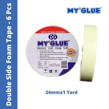 MyGlue Double Sided Foam Tape - 24mmx1 Yard, 6 Pcs