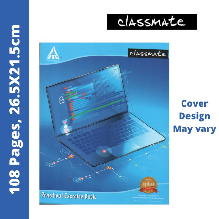 Classmate Computer Practical Notebook - Hard Cover, 100 Pages, 26.5x21.5cm (02001095) - MRP - Rs. 70
