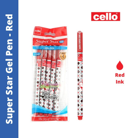 Cello Super Star Gel Pen - Red