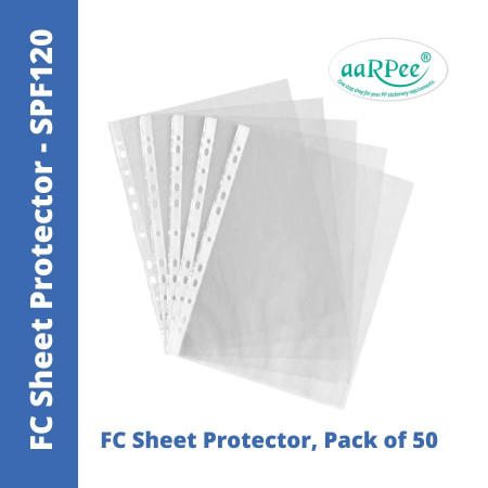 Aarpee FC Sheet Protector - Natural, 0.12mm, Pack of 50 (SPF120)