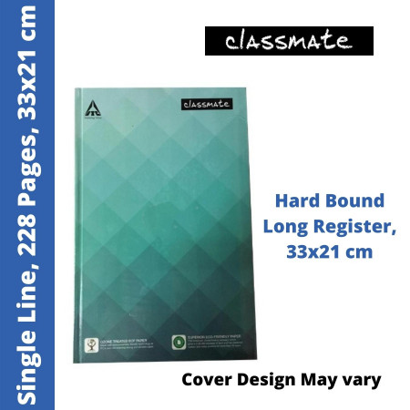 Classmate Hard Bound Register - Single Line, 228 Pages, 33x21 cm (2001243)