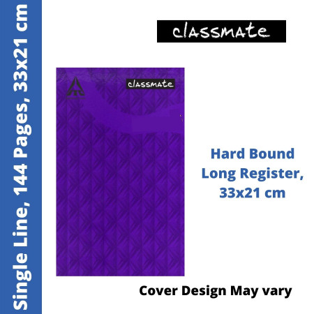 Classmate Hard Bound Register - Single Line, 144 Pages, 33x21 cm (2001242)