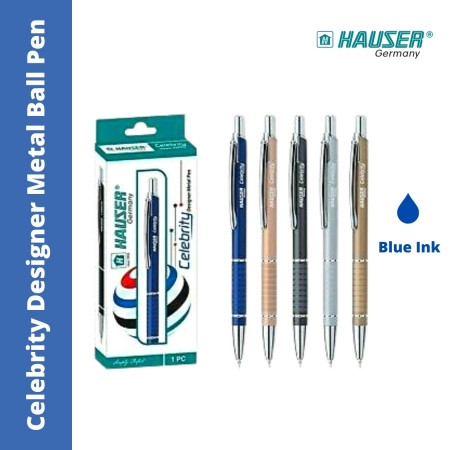 Hauser Celebrity Designer Metal Ball Pen - Blue