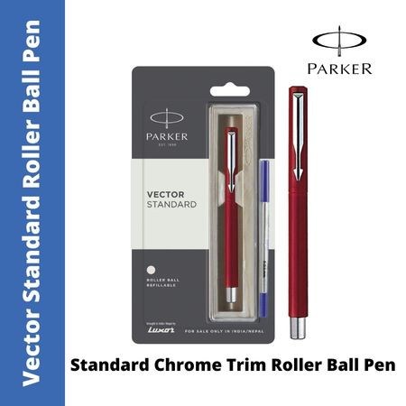 Parker Vector Standard Chrome Trim Roller Ball Pen (MRP - Rs. 370)