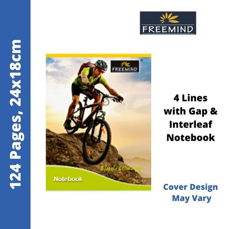 Freemind Notebook - Four Line With Gap - Interleaf, 124 Pages, 24X18cm (700186)