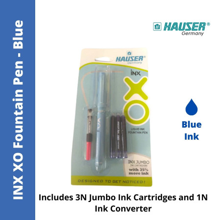 Hauser Inx XO Fountain Pen (includes 3N Jumbo Ink Cartridges and 1N Ink Converter)