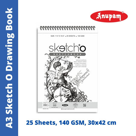 Anupam A3 Sketch O Sketch Book - 25 Sheets, 140 GSM (312637)