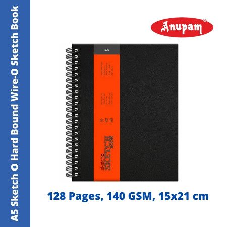 Anupam A5 Sketch O Hard Bound Wire-O Sketch Book - 128 Pages, 140 Pages (325583)