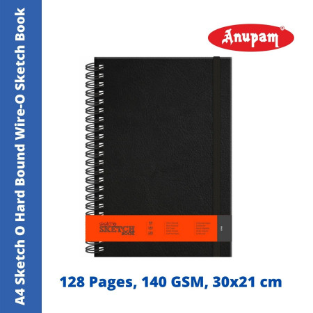 Anupam A4 Sketch O Hard Bound Wire-O Sketch Book - 128 Pages, 140 Pages (326399)