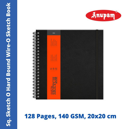Anupam Square Sketch O Hard Bound Wire-O Sketch Book - 128 Pages, 140 GSM (325606)