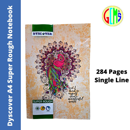 Dyscover A4 Super Rough Notebook - Single Line, 284 Pages