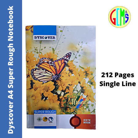 Dyscover A4 Super Rough Notebook - Single Line, 212 Pages