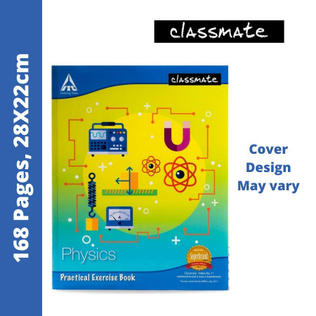 Classmate Physics Practical Notebook - Hard Cover, 168 Pages, 28x22cm (02000282) - New