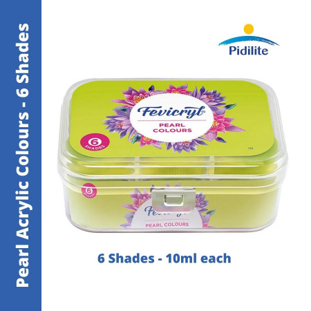 Pidilite Fevicryl Acrylic Colours Pearl Kit - 6 Shades, 10ml each