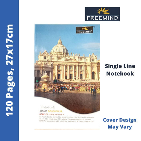 Freemind College Notebook - Single Line, 120 Pages, 27x17cm (700221) - New