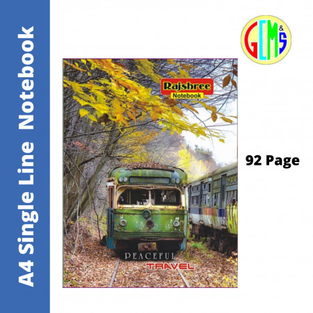 Rajshree A4 Single Line Notebook - 92 Pages