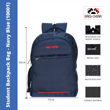 Bag Gear Multipurpose Student school Bag - Navy Blue, 40 Ltr (10001)