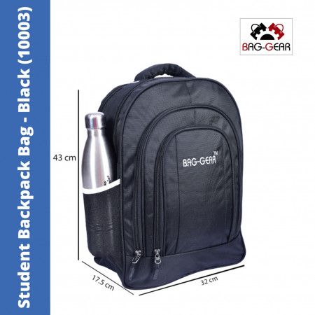 Bag Gear Multipurpose Student school Bag - Black, 35 Ltr (10003)