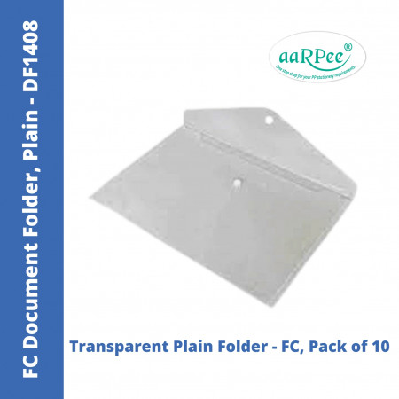 Aarpee FC Document Folder - Plain, 0.14 mm, Pack of 10 (DF1408)