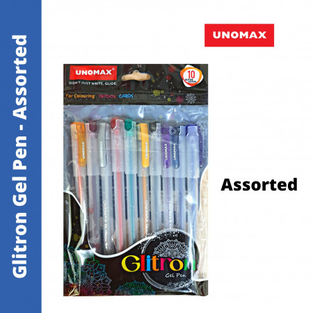 Unomax Glitron Gel Pen - Assorted