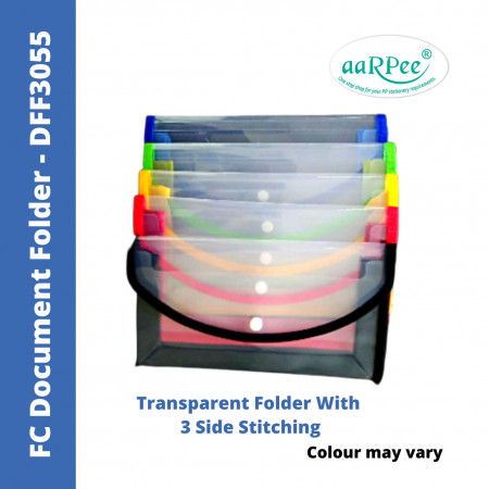 Aarpee FC Transparent Document Folder Case - 3 Side Stitch, 0.30 mm (DFF3055)
