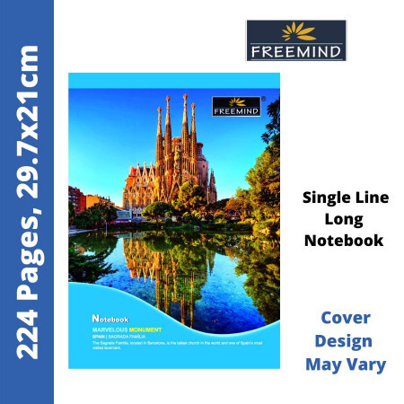 Freemind A4 Register - Single Line, 224 Pages, 29.7x21cm (700356)