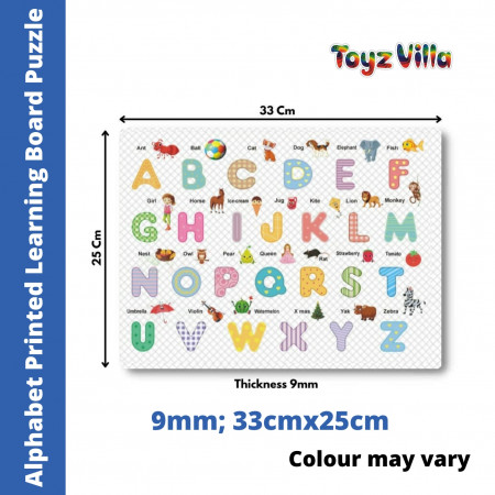 ToyzVilla Alphabet Printed Learning Board (Size: 33cm X 25cm)
