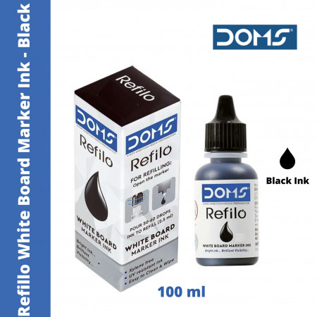 Doms Refilo White Board Marker Ink (100ml) - Black