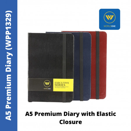 WorldOne A5 Premium Diary with Elastic Closure (WPP1329)