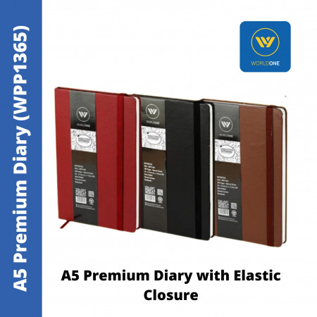 WorldOne A5 Premium Diary with Elastic Closure (WPP1365)