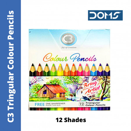 C3 Tringular Colour Pencils - 12 Shades