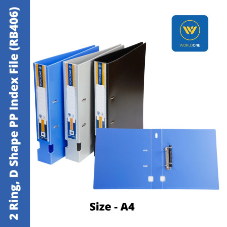 WorldOne PP Index File - A4, 2 Ring, D Shape (RB406)